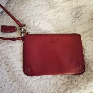 Coach Red Leather Wristlet